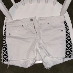 White jean shorts